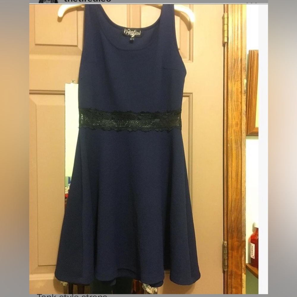 00s Dark Blue/Purple & Black Lace Mini Dress